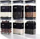 27 oz Glass Storage Jars with Bamboo Lid, set of 6, glass canisters with airtight lids, Clear jars with lids for Cookie, Candy, Tea, Coffee Bean and Rice, Black by CozyNest Decor