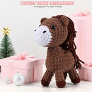 Crochet Animal Kit–10in Big Adorable HORSE, Amigurumi Crochet Kit For Intermediate Advanced level, Kids Knitting Kit With Detailed Videos Tutorials, Yarn, Crochet Hook, Best Gift For Crochet Lovers by TinyTreasures Baby Boutique