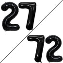 GOER Number 27 Balloons for 27th Birthday Party Decorations,42 Inch Jumbo Foil Helium 72 Balloons for 72nd Birthday Party Decoration (Black) by TinyTreasures Baby Boutique