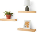 Amazon Basics Wood Floating Wall Shelves, Pack of 3, Pine, 15.8" x 5" x 1.8" by CozyNest Decor