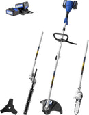 WILD BADGER POWER 40V Cordless Weed Wacker, String Trimmer/Edger, Pole Saw, Hedge Trimmer and Brush Cutter Blade, Attachment Capable 4-in-1 Multi-Tool Kit with 2 * 20V 4Ah Battery and 1*Charger by GreenHaven Gardens