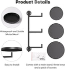 WIndow Rotating Plant Stand Shelf Indoor Black Metal Floating Shelves 3-Tier Wall Mount Plant Holders for Living Room Wall Planter Modern Home Decor for Gardening by GreenHaven Gardens