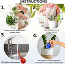 Evelots Plant Watering Globes (6 Pack) - Hand Blown Glass - Automatic Water Irrigation System - Indoor/Outdoor - Leave Your Home Worry Free by GreenHaven Gardens