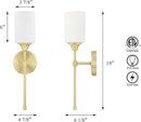 XiNBEi Lighting Wall Sconce, Bathroom Vanity Light with Glass, Classic Wall Fixture Satin Brass Finish for Bathroom XB-W1216-SB by CozyNest Decor