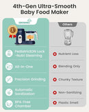 GROWNSY Baby Food Maker with Steam Basket, One Step Baby Food Processor Steamer Puree Blender Grinder Mills Machine, Auto Cooking Grinding and Sterili-zing for Healthy Homemade Baby Food, Dark Blue by TinyTreasures Baby Boutique