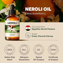 Kukka Neroli Essential Oil for Diffuser Skin - 4 Fl Oz - 100% Pure Natural Neroli Oil, Floral Scent, for Aromatherapy, Candle, Bath Bomb & Soap Making Scent DIY by CozyNest Decor