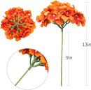 Tifuly Hydrangea Artificial Flowers -12 pcs Realistic Fake Hydrangea Silk Flowers with Stems Faux Hydrangea Flowers Heads for Office Home Party Wedding Centerpiece DIY Floral Decor (Orange) by CozyNest Decor