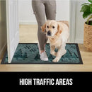 GORILLA GRIP 100% Waterproof All-Season WeatherMax Doormat, 47x35, US Designed Natural Rubber, Stain and Fade Resistant, Low Profile Indoor Outdoor Door Mats, Easy Clean Patio Mat, Green Snowscape by CozyNest Decor