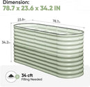 KING BIRD Raised Garden Bed 2.85 ft Tall 9 in 1 Galvanized Planter Garden Box Outdoor for Gardening, Deep Root Vegetables, Flowers 78.7X23.6X34.2 in, Light Green by GreenHaven Gardens