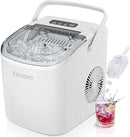 EUHOMY Countertop Ice Maker Machine with Handle, 26lbs Per Day, 9 Ice Cubes Ready in 6 Mins, Auto-Cleaning Portable Ice Maker with Basket and Scoop, for Home/Kitchen/Camping/RV (White) by CozyNest Decor