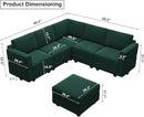 Belffin Modular Sectional Sofa with Storage Seats Velvet L Shaped Corner Couch Convertible Sectional Sofa with Chaise (Green, L Shape-1)… by CozyNest Decor