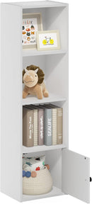 Furinno Luder Shelf Bookcase with 1 Door Storage Cabinet, White by TinyTreasures Baby Boutique