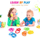Link-to-Go Connecting Rings Toy Hanging Stroller Car Seat Crib Playmat Attach Toys Infant Newborn Boy Girl Clip On Early Education Learning Travel Accessory Set by TinyTreasures Baby Boutique