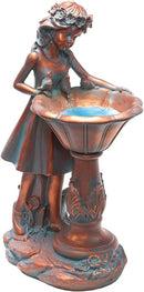 BRECK'S - Outdoor Solar Powered Garden Girl Statue by GreenHaven Gardens