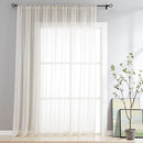 FMFUNCTEX Linen Sheer Sliding Door Curtains for Bedroom, Beige Curtains 96 Inches Long Window Curtain Drapes for Living Room, Natural Patio Glass Door Extra 100 Wide Curtain, Rod Pocket 1 Panel by CozyNest Decor