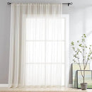 FMFUNCTEX Linen Sheer Sliding Door Curtains for Bedroom, Beige Curtains 84 Inches Long Window Curtain Drapes for Living Room, Natural Patio Glass Door Extra 100 Wide Curtain, Rod Pocket 1 Panel by CozyNest Decor