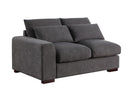 Tatman - Linen Blend Sectional With 2 Ottomans - Dark Gray by HouseOfZazla