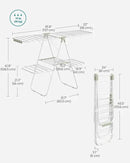 SONGMICS Clothes Drying Rack, Foldable 2-Level Laundry Drying Rack, Free-Standing Laundry Airer, with Height-Adjustable Wings, 33 Drying Rails, Sock Clips, White and Green ULLR053C01V1 by CozyNest Decor