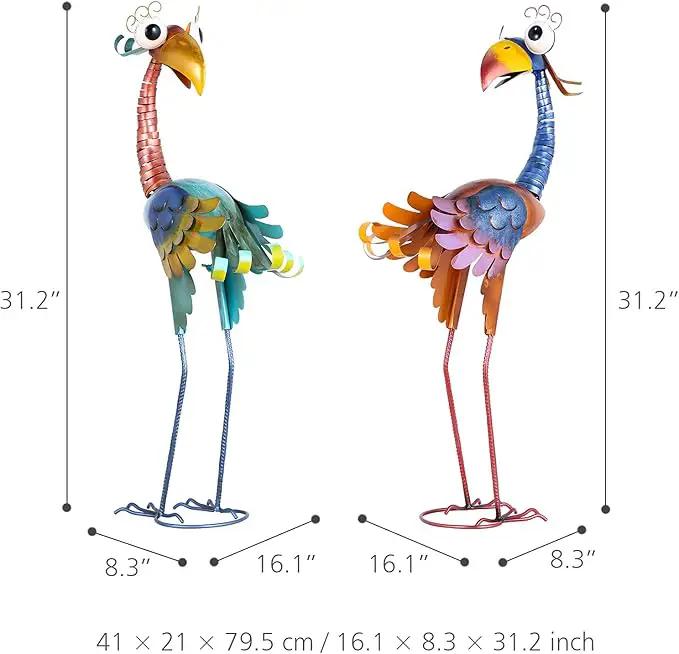 Tooarts Metal Garden Bird Statue Standing Animal Backyard Ornaments Outdoor Sculpture for Lawn Patio Art Decoration, photo 7 of 7