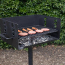 Ash & Ember Park-Style Grill, 384 Sq. In Jumbo Charcoal Grill with Base Anchor, 22.5"x16.5" Grill Grate, Single Post Outdoor Cooking Backyard BBQ, Camp Grilling Barbecues by GreenHaven Gardens
