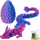 3D Printed 12” Articulated Crystal Dragon Inside 5.1” Egg – Fantasy Collectible, Fidget Toy & Stocking Easter Basket Stuffers for Home & Office Decor (Laser Purple) by CozyNest Decor