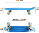 Skateboards Complete 22 Inch Mini Cruiser Retro Skateboard for Kids Boys Youths Beginners by TinyTreasures Baby Boutique