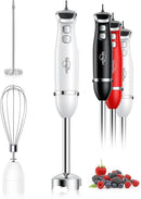 Sangcon Immersion Blender Handheld, 3-in-1 Hand Blender Electric, 400W Handheld Blender, Stainless Steel Blade Stick Blender with Whisk, Milk Frother Attachments - White by TinyTreasures Baby Boutique