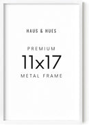 HAUS AND HUES 11x17 White Picture Frame - 11X17 Poster Frame - Aluminum, Vertical & Horizontal Hang, Shatterproof Plexiglass, Perfect for Home, Room, Office (11x17 in, White) by CozyNest Decor