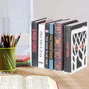 Book Ends, Bookends, Bookends for Shelves, Bookend, Book Ends for Heavy Books, White Metal Book Shelf Holder Home Decorative, Book Stoppers for Shelves, Bookend Supports 2 Pair by CozyNest Decor