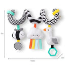 Itzy Ritzy Spiral Car Seat & Stroller Activity Toy - Stroller & Car Seat Toys for Ages 0 Months and Up - Hanging Toys Include Dangling Ring, Mirror and Textured Ribbons (High Contrast) by TinyTreasures Baby Boutique