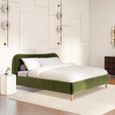 Roman - Curved Headboard Upholstered Platform Bed by HouseOfZazla