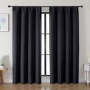Simplebrand Ava Halloween Black Blackout Curtains for Bedroom 84 Inch Length 2 Panels Set, Solid Thermal Insulated Privacy Living Room Window Treatment Curtains Blackout Drapes, W50 x L84 Inch, Black by TinyTreasures Baby Boutique