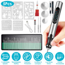 Electric Engraving Pen with 33Pcs Burr Bits 5Pcs Stencils 3 Gears Speed Rechargeable Cordless Professional Engraver Etching Machine For Jewelry Glass