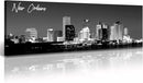 DJSYLIFE New Orlean Canvas Wall Art Decor City Skyline Pictures Poster Artwork Black and White Panorama Cityscape Painting for Bedroom Office Living Room Decoration Ready to Hang 13.8"X47.3" by CozyNest Decor