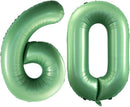 GOER Number 60 Balloons for 60th Birthday Party Decorations,42 Inch Jumbo Foil Helium Balloons for 60th Anniversary (Sage Green) by TinyTreasures Baby Boutique