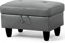 Ottoman Rectangular Storage Ottoman Bench, Faux Leather Footrest, Coffee Table, Stool Footstool with Hinged Lid for Living Room, Bedroom, Entryway, Gray, 28.5"x19"x17.5" by CozyNest Decor