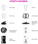 magic bullet Blender, Small, Black, 11 Piece Set by TinyTreasures Baby Boutique