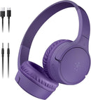 Belkin SoundForm Mini - Wireless Bluetooth Kids Headphones, 30H Battery, 85dB Safe Volume Limit, Built-in Microphone - Toddler On-Ear Earphones for iPhone, iPad, Fire Tablet, Ideal for School - Purple by TinyTreasures Baby Boutique