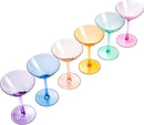 Colored Coupe Glasses Set Of 6 12 Oz Classic Cocktail Glassware For Champagne Martini Manhattan Cosm by The Wine Savant