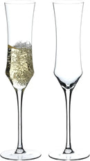 Hand Blown Crystal Champagne Flutes, Sparkling Champagne Glasses Set of 2 – 7 Ounce by CozyNest Decor