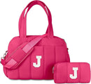 Dance Bag, Kid Weekender Bags，Girl Overnight Bag with Wet Pocket，Sweet 16 Gifts for Girls-Lightweight Travel Tote Personalized Cheer Bags with Makeup Pouch by TinyTreasures Baby Boutique