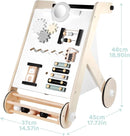 Beright Wooden Baby Walker with Roller, Push and Pull Learning Activity Walker, Multi-Functional Kids’ Activity Toy, Multiple Activities Center, Develops Motor Skills & Stimulates Creativity, Natural by TinyTreasures Baby Boutique