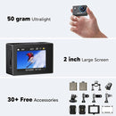 Dragon Touch 4K Action Camera 20MP Vision 3 Underwater Waterproof Camera 170° Wide Angle WiFi Sports Cam with Remote 2 Batteries and Mounting Accessories Kit by TinyTreasures Baby Boutique