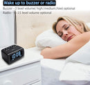 DreamSky Alarm Clock Radios for Bedrooms with Battery Backup, Large Big Numbers with Brightness Dimmer, USB Port, Bedside Digital FM Radio with Sleep Timer, Temperature, Adjustable Volume, Snooze by TinyTreasures Baby Boutique