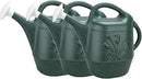 PMU 2 Gallon Watering Can - Garden Watering Can for Indoor & Outdoor Plants - Plastic Water Can with Detachable Sprinkler Head - Large Water Pot, Made in USA - Hunter Green Pkg/3 by GreenHaven Gardens
