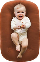 Baby Lounger, Baby Lounger for Newborn 0-12 Months, Portable Infant Lounger Soft Cotton Breathable for Home & Travel (Brown) by TinyTreasures Baby Boutique