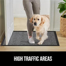 GORILLA GRIP All-Season WeatherMax Doormat, 72x24, Durable Natural Rubber, Stain and Fade Resistant, Low Profile, Indoor Outdoor Door Mats, Easy Clean Patio Entrance Mat, Steel Chevron by CozyNest Decor