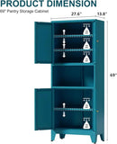 69" Tall Kitchen Pantry Cabinet, Metal Storage Cabinet with 4 Doors and Adjustbale Shelves, Freestanding Cupboards for Dining Room, Living Room, Bathroom by CozyNest Decor
