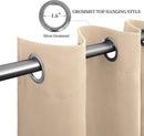 Easy-Going Blackout Curtains for Bedroom, Solid Thermal Insulated Grommet and Noise Reduction Window Drapes, Room Darkening Curtains for Living Room, 2 Panels (52x96 in,Beige) by CozyNest Decor
