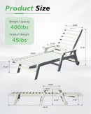 Patio Lounge Chair Outdoor HDPE with Reclining Backrest by HouseOfZazla
